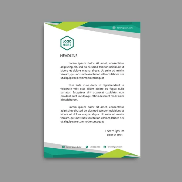 Zelený Design Šablony Hlavičkového Papíru Jednoduché Moderní Mohou Být Použity — Stockový vektor