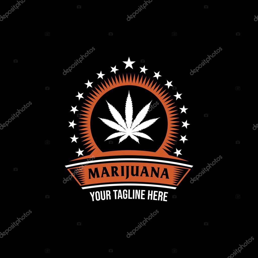 Marijuana vector logo template design