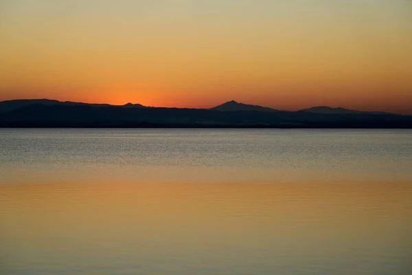 Orange Sunset Lake — Stock Photo, Image