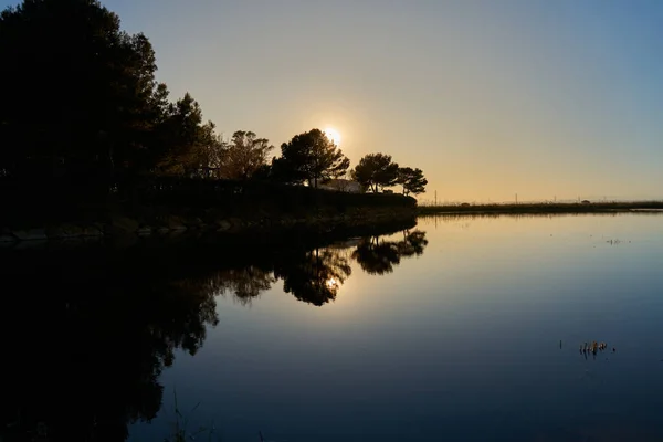 Sunset Water Pond — Stock Photo, Image