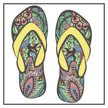Flip flop desenli çift stilize görüntü