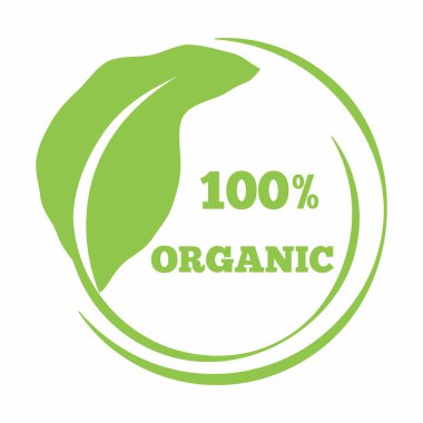 Yaprak şeklinde logo organik doğal çevre dostu amblemi