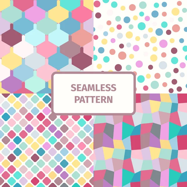 Seamless abstract geometric pattern set — Stock Vector