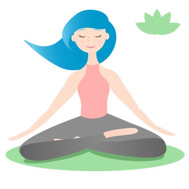 Lotus yoga pose içinde oturan kız