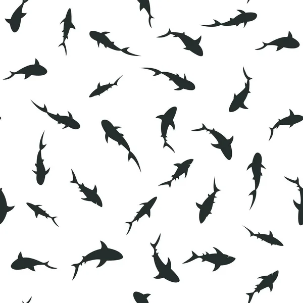 Patrón sin costura de tiburones nadadores — Vector de stock