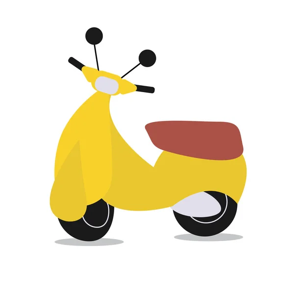 Yellow scooter on white background — Stock Vector