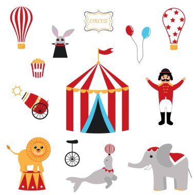 Şirin sirk öğeleri kümesi