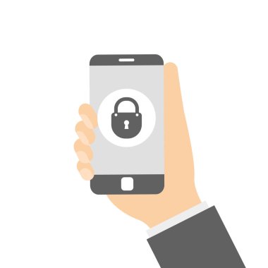 Asma kilit simgesi smartphone ekranında