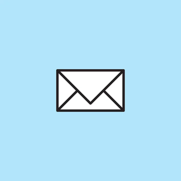 Pictogram van de envelop wit op blauwe achtergrond — Stockvector