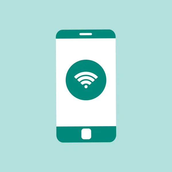 Mobiele telefoon met wi-fi pictogram op scherm — Stockvector
