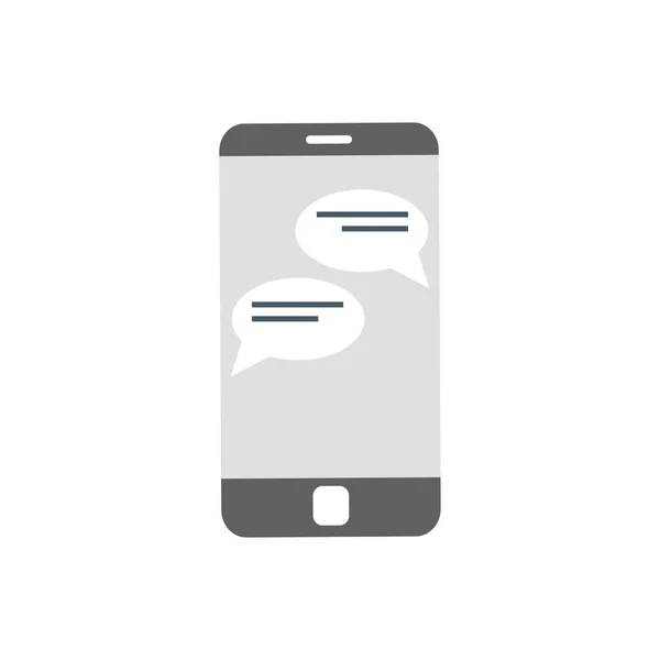 Slimme telefoon met praatjebellen op scherm — Stockvector