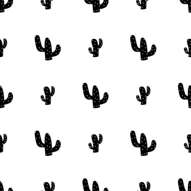 Siyah kaktüs seamless modeli