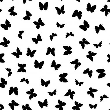 Rasgele siyah beyaz kelebekler desen