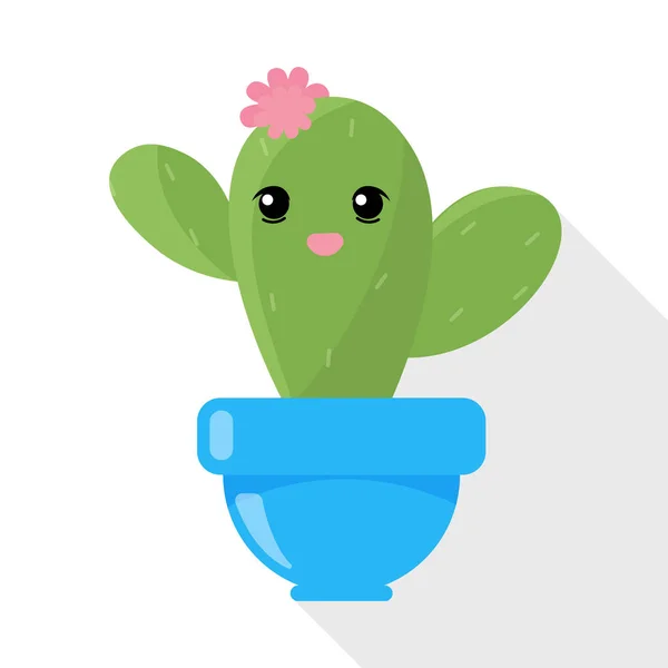 Aranyos kaktusz karakter, a szem és a száj — Stock Vector