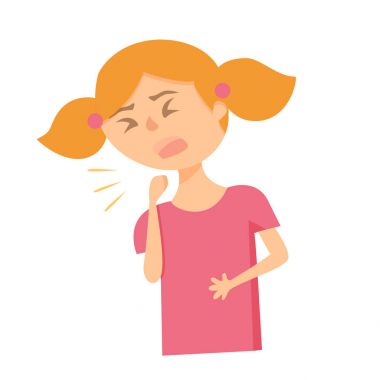 Pigtails kız öksürük