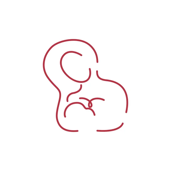 Outline logo semplice allattamento al seno — Vettoriale Stock