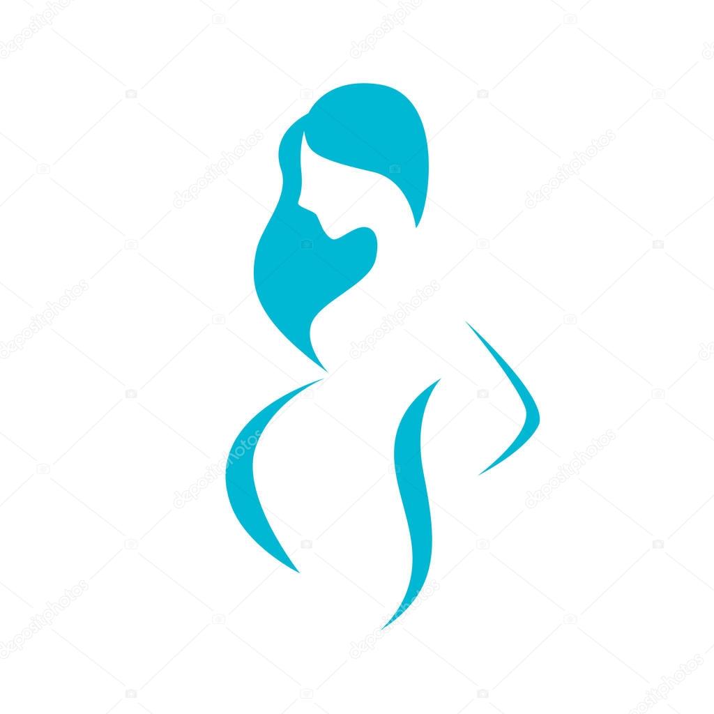 Blue stylized image of pregnant woman