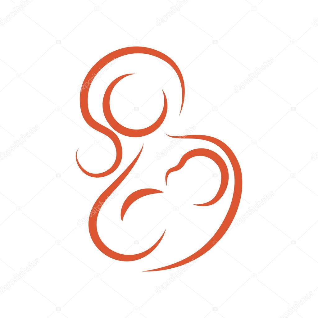 Breastfeeding logo as a woman silhouette