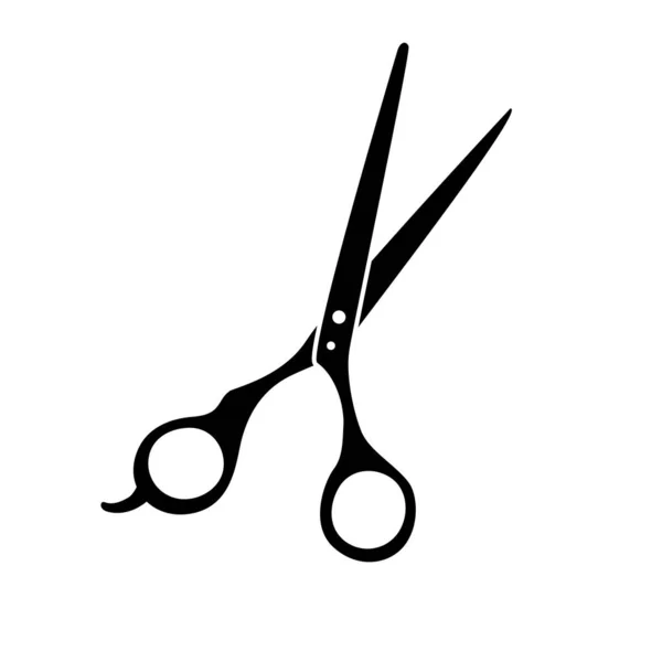 Svart enkel frisör sax på vit — Stock vektor