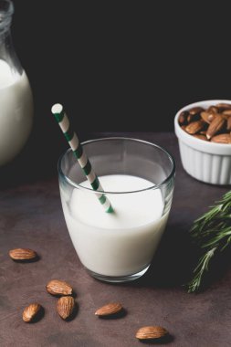 Taze ev yapımı badem sütü