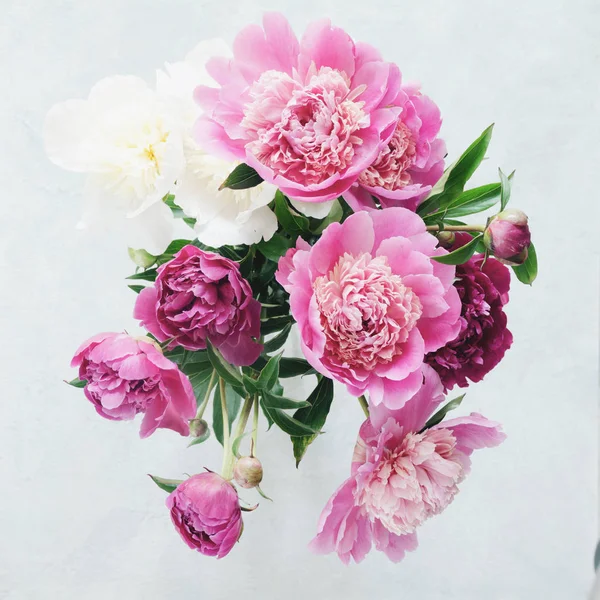 모란, 파스텔 꽃다발 꽃다발 — 스톡 사진