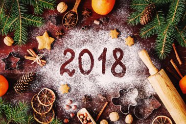 2018 mutlu yeni yıl Merry Christmas dekorasyon arka plan