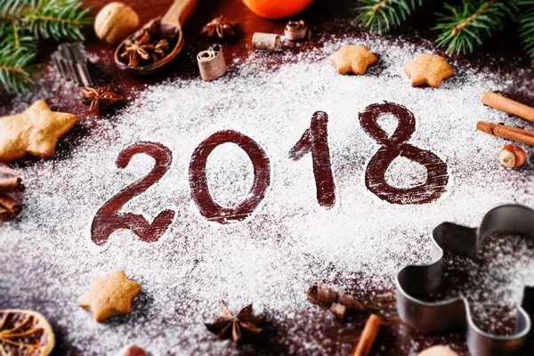 Mutlu yıllar 2018 tebrik kartı.