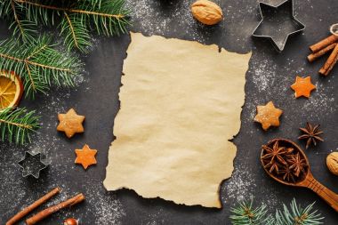 Wishlist Santa veya Noel mektubu konsepti için. Kış tatil arka plan veya duvar kağıdı