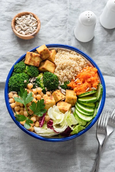 Colorful buddha bowl, healthy vegetarian salad