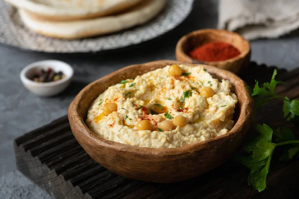 Hummus Chickpea in bowl — Stock Photo, Image