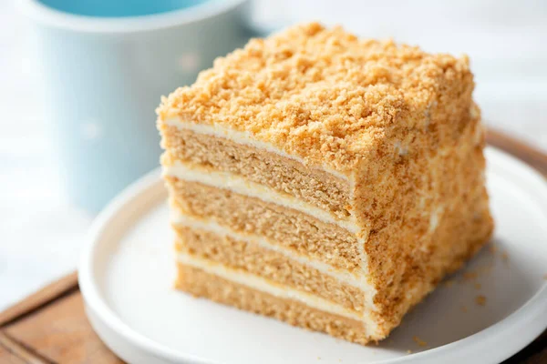 Layered honey cake slice