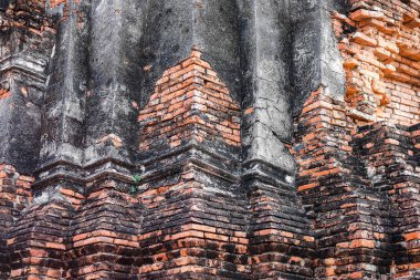 Ayutthaya dönemindeki tapınak duvarları, Phra Nakhon Si Ayutthaya, Tayland.