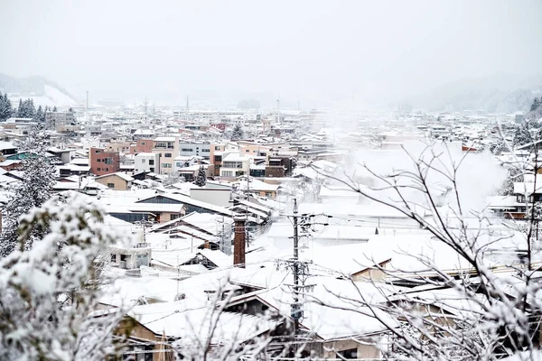 Takayama City Heavy Snow Japón — Foto de Stock