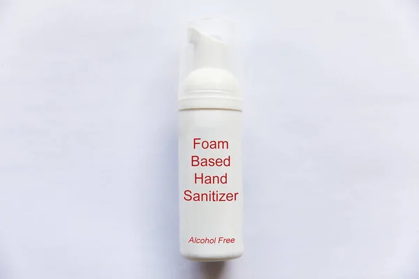 Bottle of Foam based hand sanitizer isolated on a white background