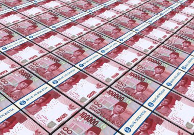 3D Endonezya rupiah para beyaz arka plan