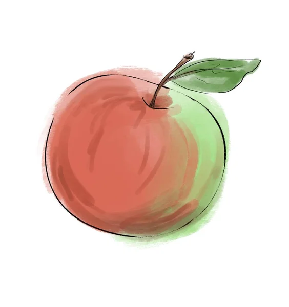 Stylish sketch of a beautiful appetizing healthy fresh fruit Apple — Stock Photo, Image