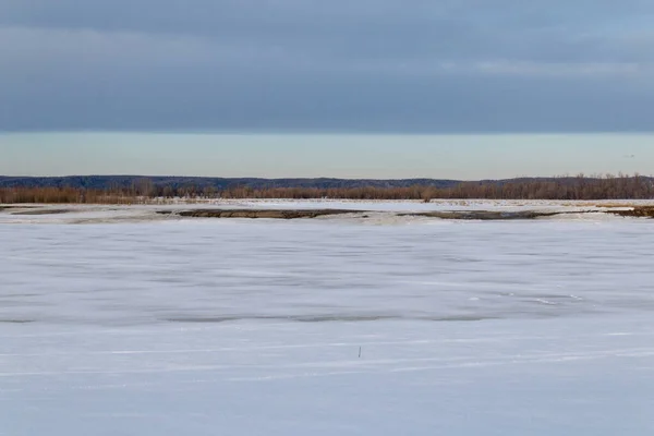 Canal Aleshkinskaya Okrug Autonome Khanty Mansi Printemps Rivière Est Cachée — Photo