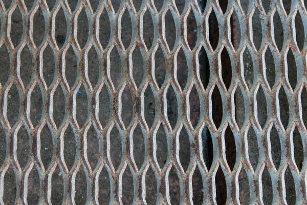 Metal Grill Closes Drainage Channels Trash Falls — Stock Photo, Image