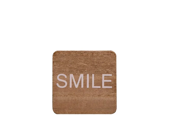 Lächeln Isoliert Auf Einem Holzbrett — Stockfoto