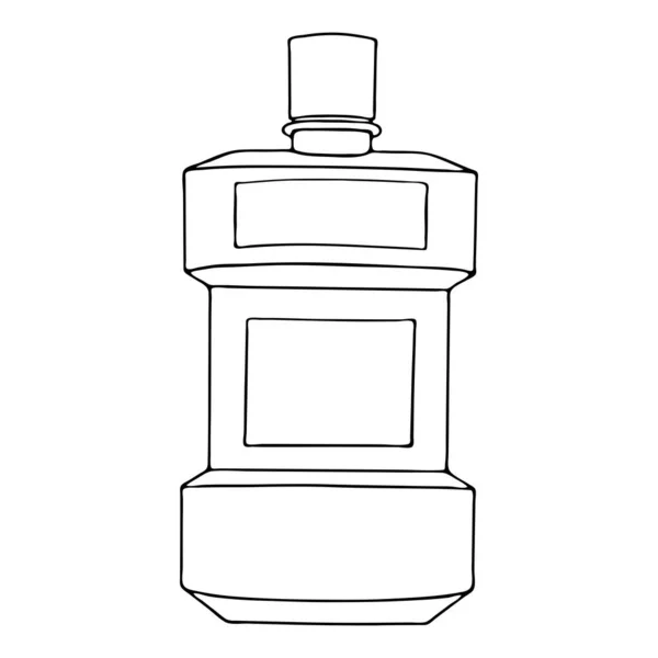 Szájvíz Szájöblítés Fogápolási Termék Személyes Szájhigiéniai Otthon Fürdőszobában Műanyag Flakon — Stock Vector