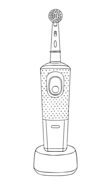 Cepillo Dientes Eléctrico Con Unidad Carga Productos Higiene Personal Para — Archivo Imágenes Vectoriales