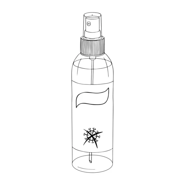 Template Bottle Spray Antiseptic Hands Personal Hygiene Product Sanitizer Dispenser — Stock Vector