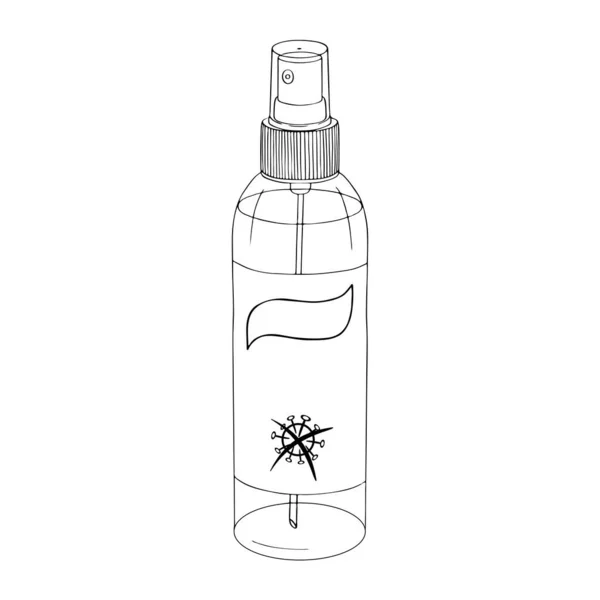 Modello Bottiglia Spray Mani Antisettiche Prodotto Igiene Personale Dispenser Disinfettante — Vettoriale Stock