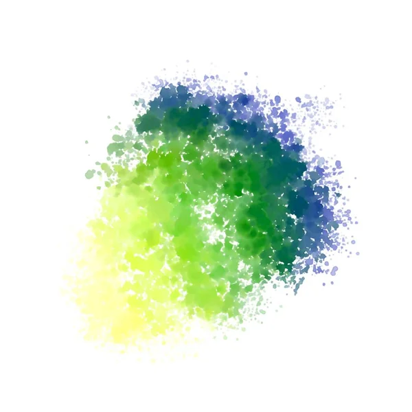 Geïsoleerde Abstracte Vlek Gradiënt Blauw Groen Gele Kleur Witte Achtergrond — Stockfoto