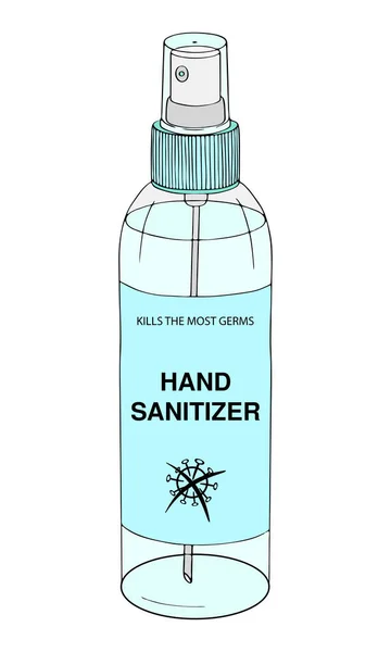 Plantilla Spray Manos Desinfectantes Prevención Productos Higiene Personal Desinfectante Antiséptico — Archivo Imágenes Vectoriales