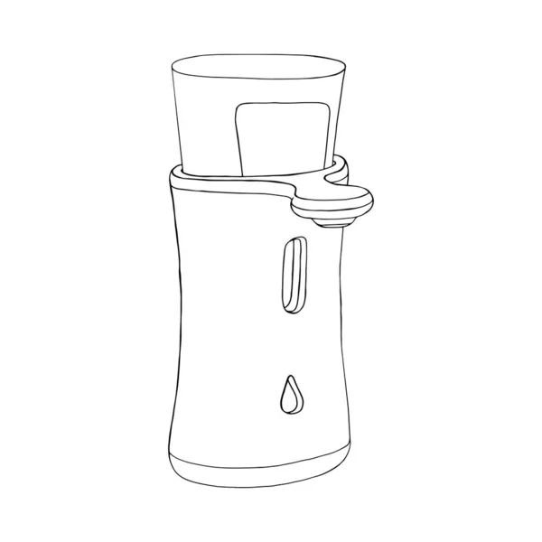 Dispensador Jabón Líquido Automático Moderno Cerca Producto Prevención Higiene Hogar — Archivo Imágenes Vectoriales