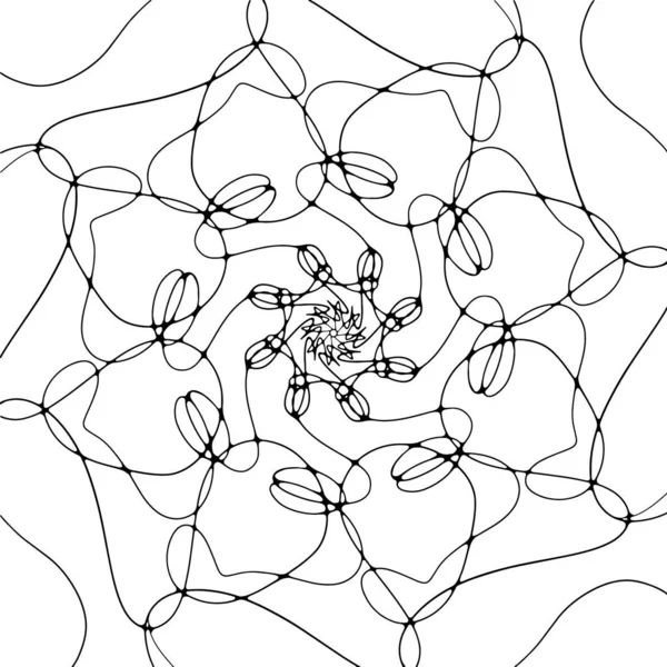 Padrão Mão Desenhada Mandala Doodle Elementos Repetição Contorno Dinâmico Desenhos —  Vetores de Stock