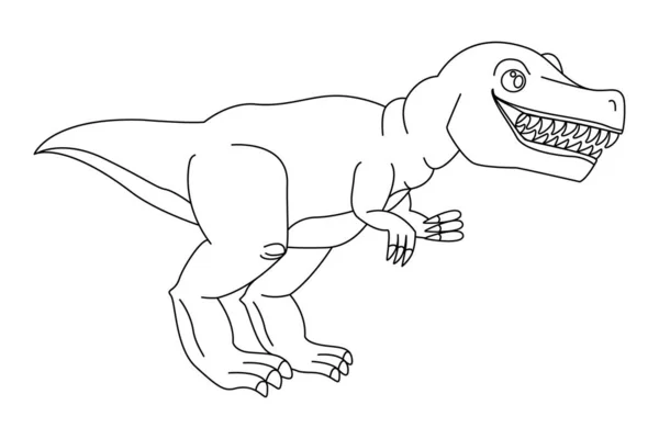 Dangerous Predator Tyrannosaurus Rex Open Mouth Drawn Close Prehistoric Extinct — Stock Vector