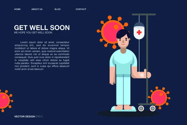 Corona Virus Patient Inforgraphic Web Page Design Beautiful Magnificent Graphic — Wektor stockowy