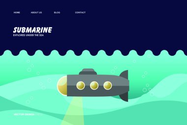 EPS10 biçimindeki güzel ve kullanışlı Denizaltı Vektörü illüstrasyon tasarım ögesi banner uygulama arkaplanı veya web sayfası tasarımı olarak kullanılabilir